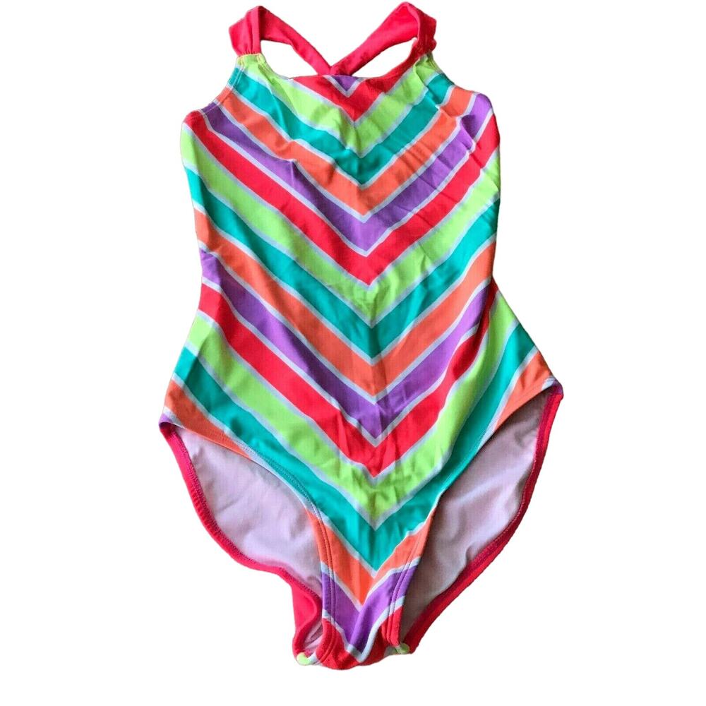 Circo Girl Swimsuit One Piece Striped XL